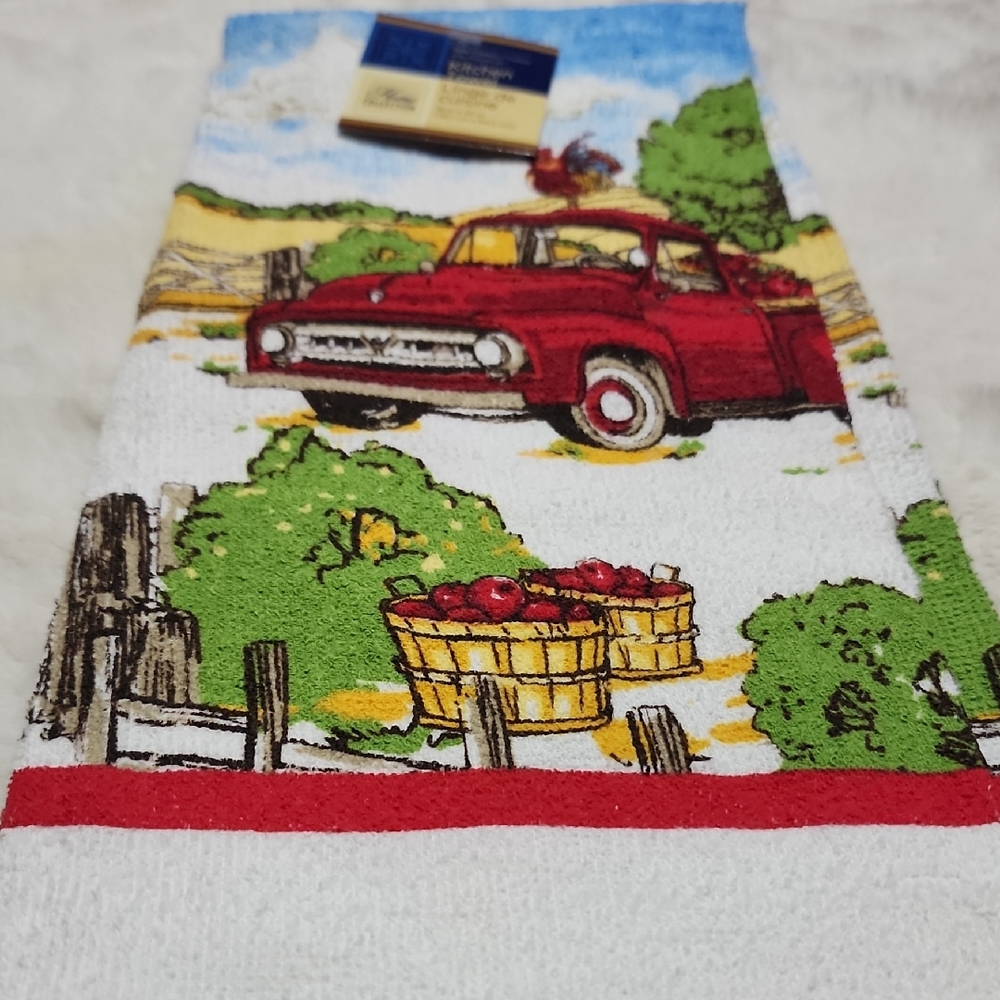 Vintage Red Truck Kitchen Towel